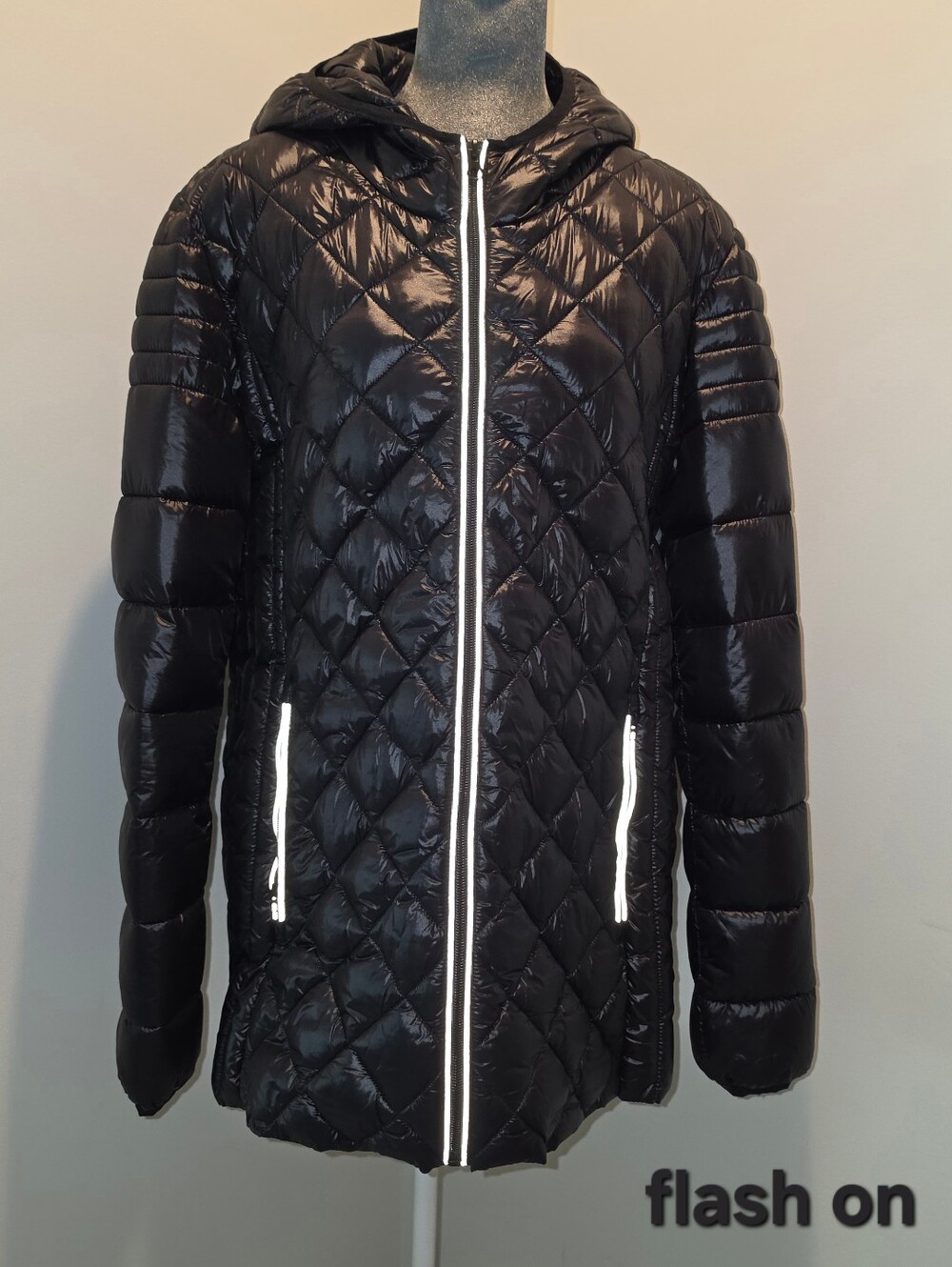 Noize Quilted Hooded Puffer Jacket - Black Sz XL